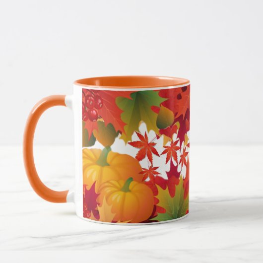 Herbstlaub und Kürbis Tasse (Links)