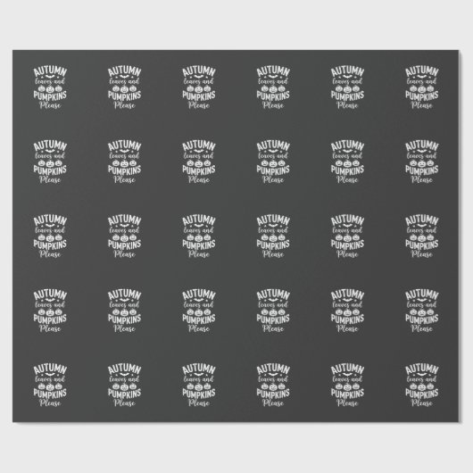 Herbstlaub und Kürbisse bitte_1 Geschenkpapier (Flach)