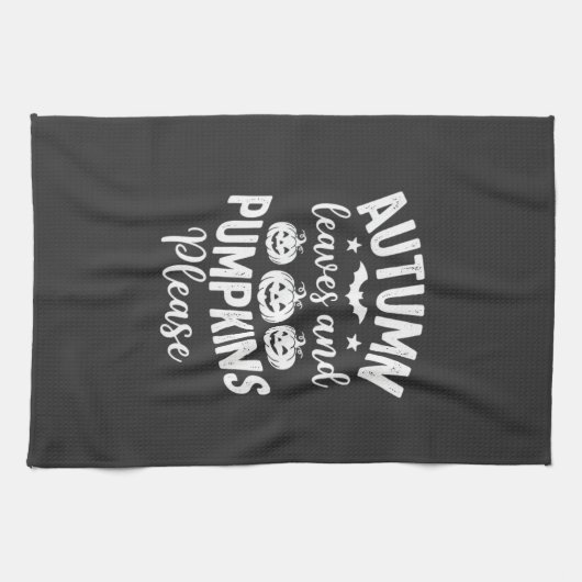 Herbstlaub und Kürbisse bitte_1 Geschirrtuch (Horizontal)