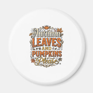 Herbstlaub und Kürbisse Bitte Vintage Magnet