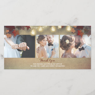 Herbstlaub und Mason Jars Foto Hochzeit Vielen Dan Dankeskarte