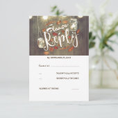 Herbstlaub und Mason Jars Wedding RSVP (Stehend Vorderseite)