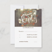 Herbstlaub und Mason Jars Wedding RSVP Karte (Vorderseite)