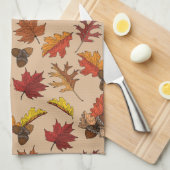 Herbstlaub und Muster Geschirrtuch (Viertel Falte)