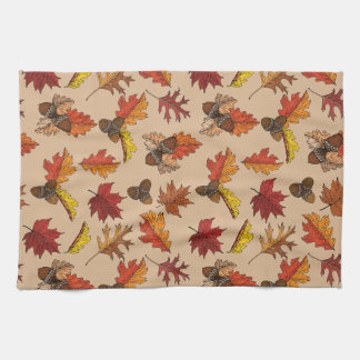 Herbstlaub und Muster Geschirrtuch