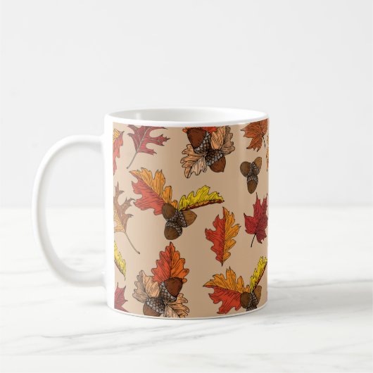 Herbstlaub und Muster Kaffeetasse (Links)