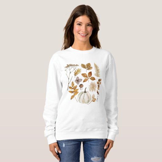 Herbstlaub und Pumpkin Sweatshirt (Vorne ganz)