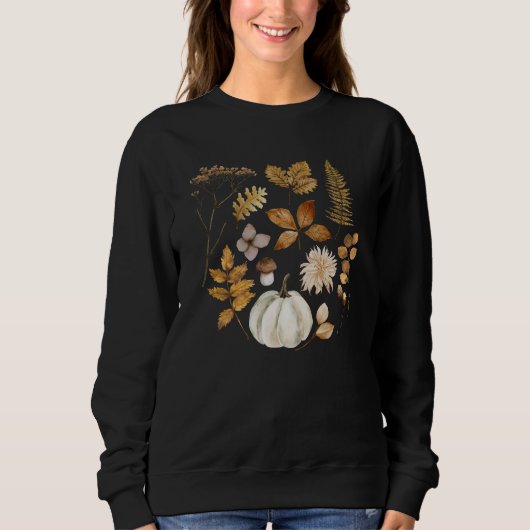 Herbstlaub und Pumpkin Sweatshirt (Vorderseite)