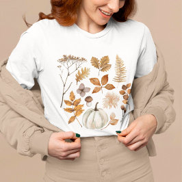 Herbstlaub und Pumpkin T-Shirt