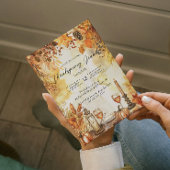 Herbstlaub und Pumpkins Erntedank Einladung