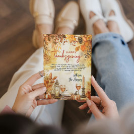 Herbstlaub und Pumpkins Erntedank Feiertagskarte