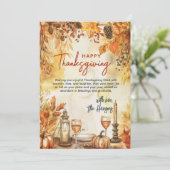 Herbstlaub und Pumpkins Erntedank Feiertagskarte (Stehend Vorderseite)
