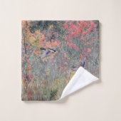 Herbstlaub-und Stockenten-Enten Badhandtuch Set (Waschlappen)