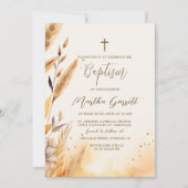 Herbstlaub und Taufe der Pampas-Girl Einladung (Vorderseite)