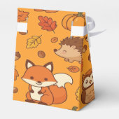 Herbstlaub und Waldtiere Geschenkschachtel (Rückseite)