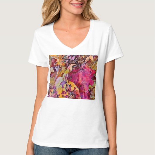 Herbstlaub verwandelten sich in Aquarell-T - Shirt (Vorderseite)