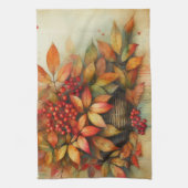 Herbstlaub Vintage Herbstfarben Geschirrtuch (Vertikal)