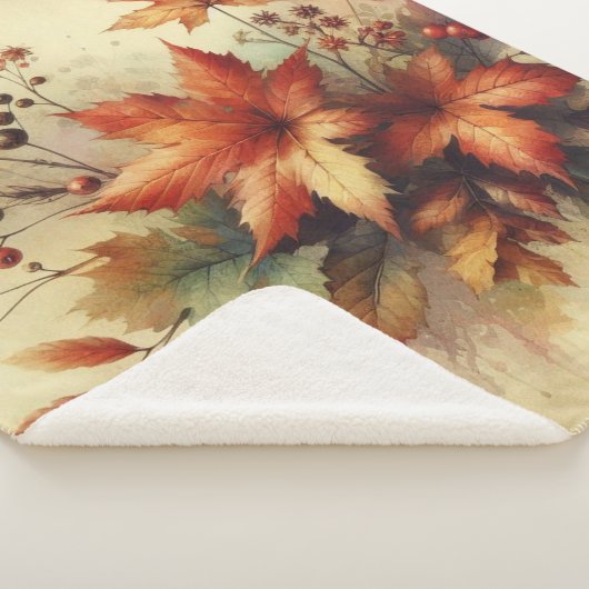 Herbstlaub Vintage Herbstfarben Sherpadecke (3/4)