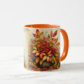 Herbstlaub Vintage Herbstfarben Tasse (VorderseiteRechts)