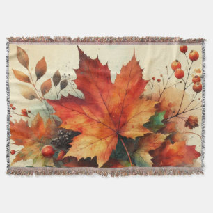 Herbstlaub vintage Wasserfarben Herbstfarben Decke