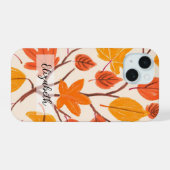 Herbstlaub von Hand gezeichnet iPhone 15 Hülle (Rückseite (Horizontal))