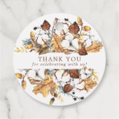 Herbstlaub von White Floral Herbst Hochzeit Danke Geschenkanhänger (Rückseite)