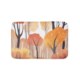 Herbstlaub Wald Wasserfarbe Blätter Badematte