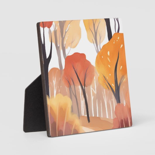 Herbstlaub Wald Wasserfarbe Blätter Fotoplatte (Vorderseite)