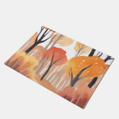 Herbstlaub Wald Wasserfarbe Blätter Fußmatte (Schrägansicht)