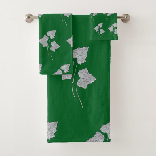 Herbstlaub Waldgrün Badhandtuch Set (Insitu)