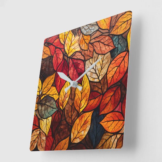 Herbstlaub Wall Clock Quadratische Wanduhr (Winkel)