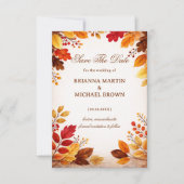 Herbstlaub Warm Botanisch Save The Date (Vorderseite)