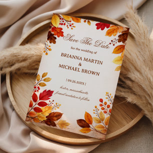 Herbstlaub Warm Botanisch Save The Date