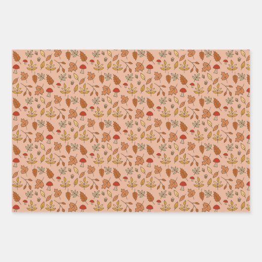 Herbstlaub Warm Hintergrund Geschenkpapier Set (Vorderseite)