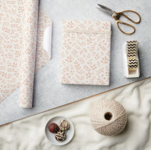 Herbstlaub Warmes Aprikot - Neutral Geschenkpapier