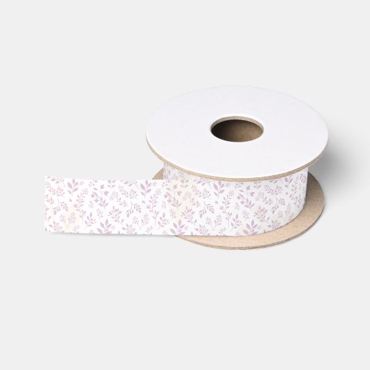 Herbstlaub Warmes Lila - Neutral Satinband (Spule)