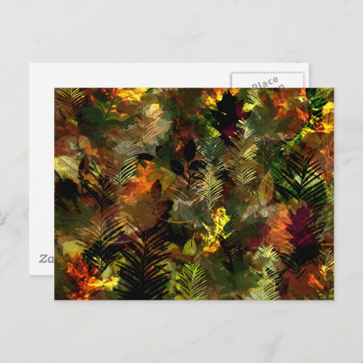 Herbstlaub Wasserfarbe Postkarte (Vorne/Hinten)