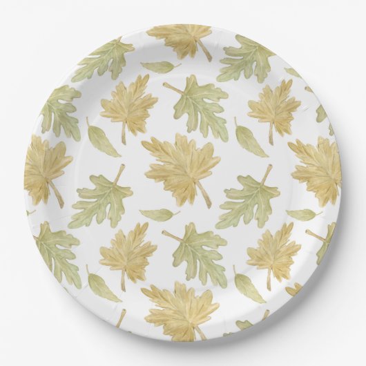 Herbstlaub Wasserfarbe Thanksgiving-Muster Pappteller (Vorderseite)