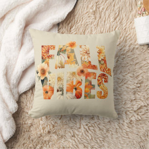 Herbstlaub Wasserfarbe Wildblumen Herbst  Kissen