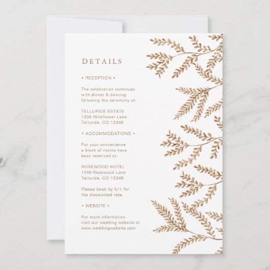 Herbstlaub Wasserfarbenprägung Einladung (Rückseite)