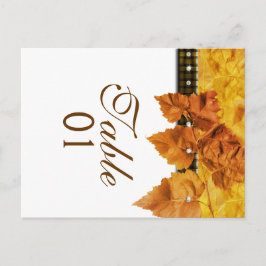 Herbstlaub weben Diamant "Tischnummer" Postkarte