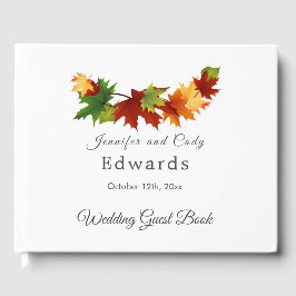 Herbstlaub Wedding Gästebuch mit FOTO