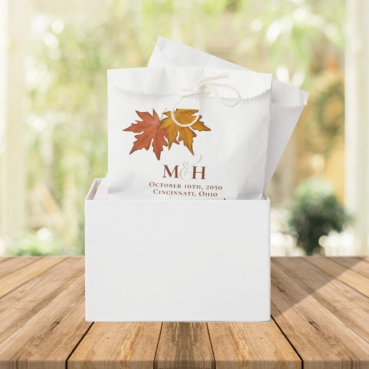Herbstlaub Wedding Monogram Custom Geschenktütchen