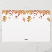 Herbstlaub - Wer bin ich Brautparty Briefpapier (Rückseite)