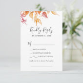 Herbstlaub | White & Burgundy Song Request UAWG RSVP Karte (Stehend Vorderseite)