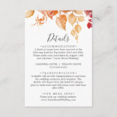 Herbstlaub | White & Burgundy Wedding Details Begleitkarte (Vorderseite)