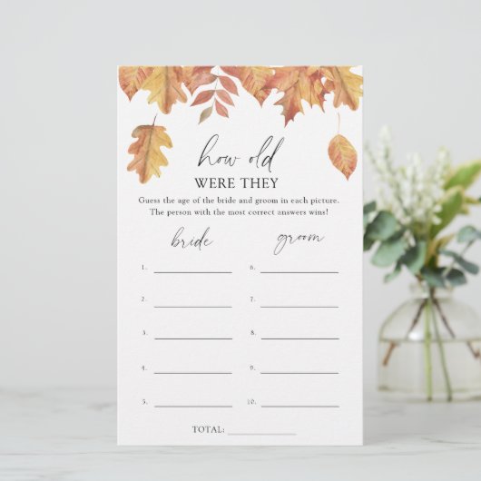 Herbstlaub - Wie alt waren sie in einem Brautspiel (Stehend Vorderseite)