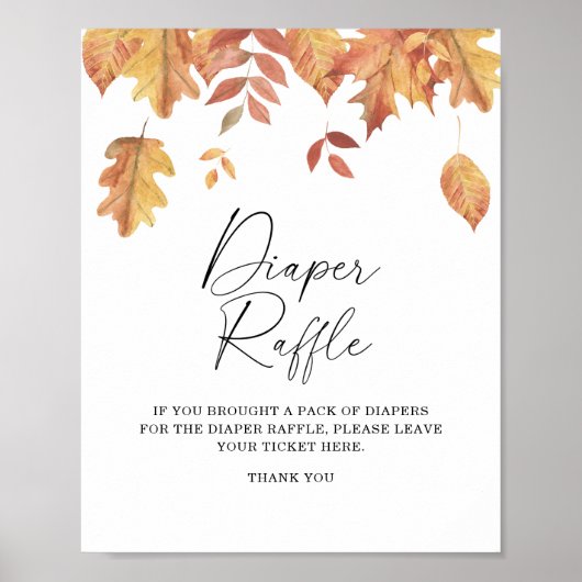 Herbstlaub - Windel-Raffle Poster (Vorne)