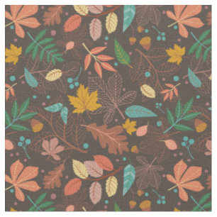 Herbstlaub wirft Druck Braun Stoff