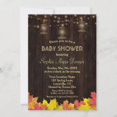 Herbstlaub Wood Old Lanterns BABY SHOWER Einladung (Vorderseite)